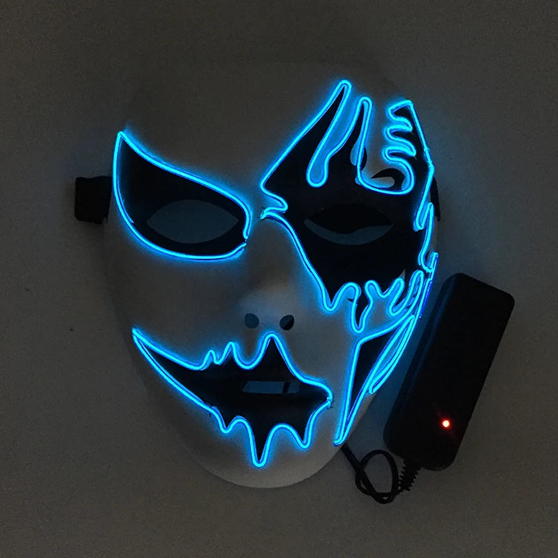 Halloween Carnival Party Costume Decoration Luminous LED Mask Halloween Mask LED Maske Light Up Party Masks for Glow Party