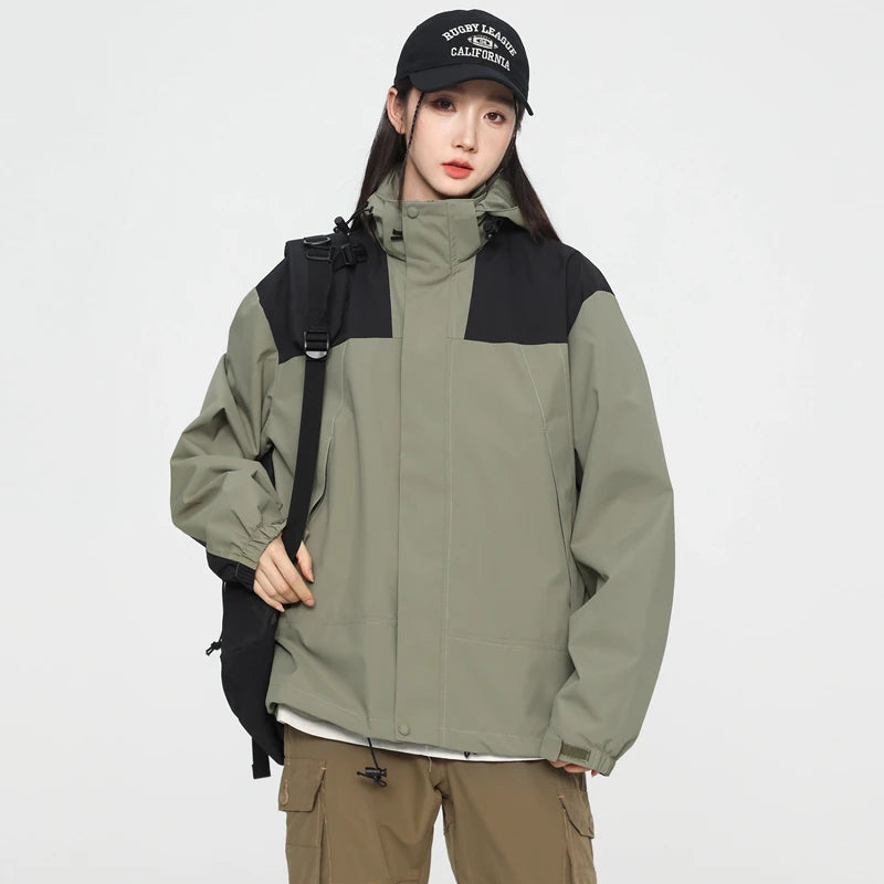 Outdoor Riding Jackets for Women Patchwork Waterproof Camping Coat Men Fishing Trekking Windbreaker Travel Jacket Women Clothing