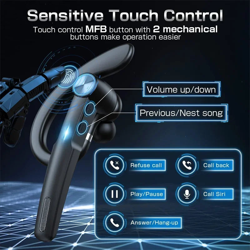 Wireless Headphones Bluetooth Headset With Microphone Earphones  Handsfree Noise Canceling Audifonos Talking Business Driving