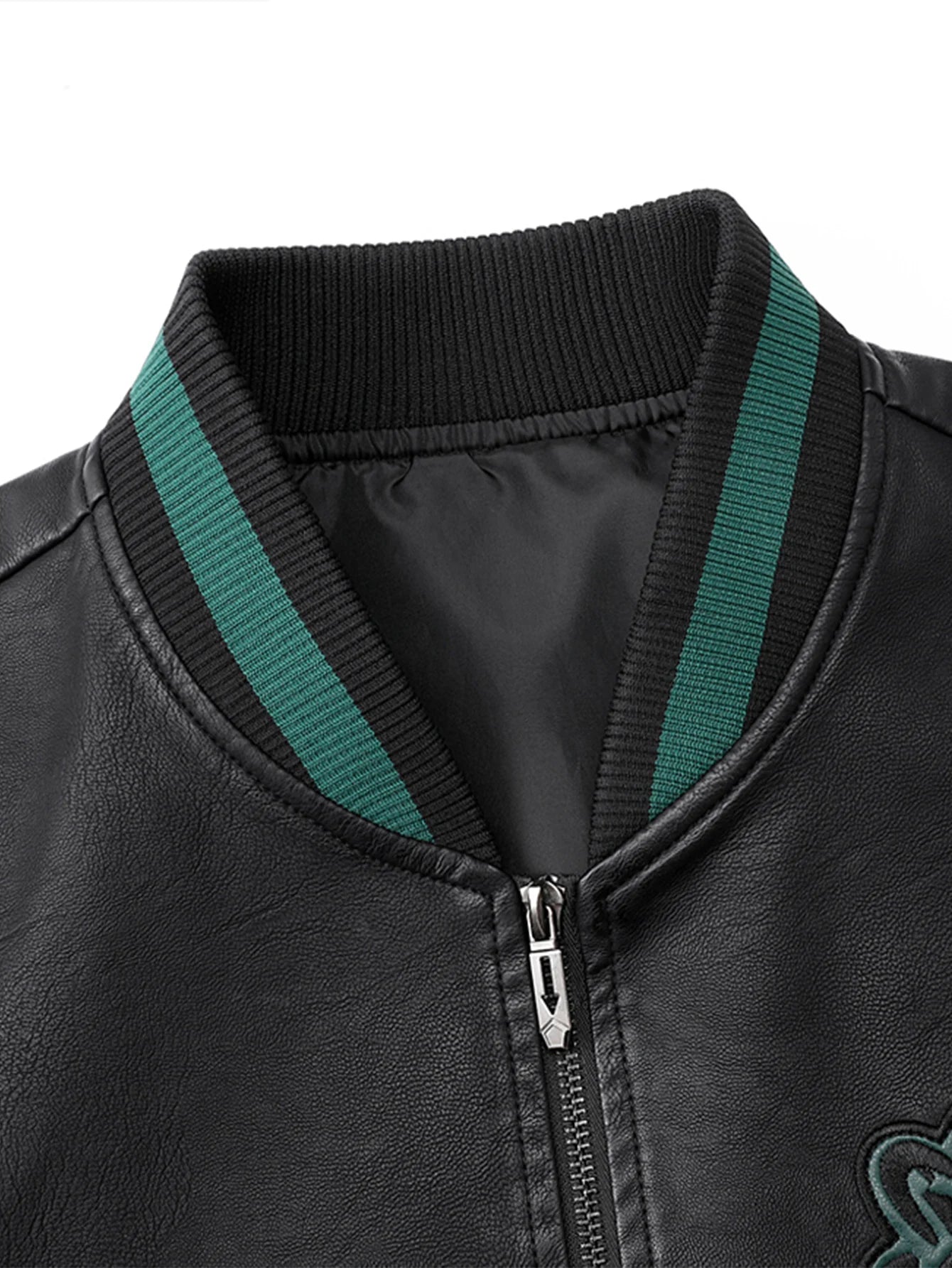 Men'S Baseball Jacket - Windproof Warm Coat with Zipper Closure, Brown & Green Accent Jacket, Non-Stretch Shell for Casual Outer