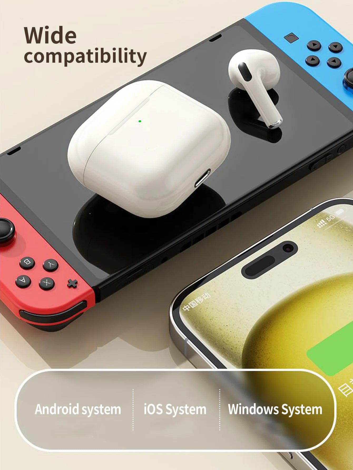 In-ear  wireless headphones, long battery life, two-ear touch noise reduction  wireless headphones, compatible with iphone