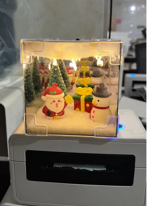 Christmas Gift Decoration Ornament Santa Claus DIY Creative Handmade Materials Nightlight Child New Year Gift Home Decor