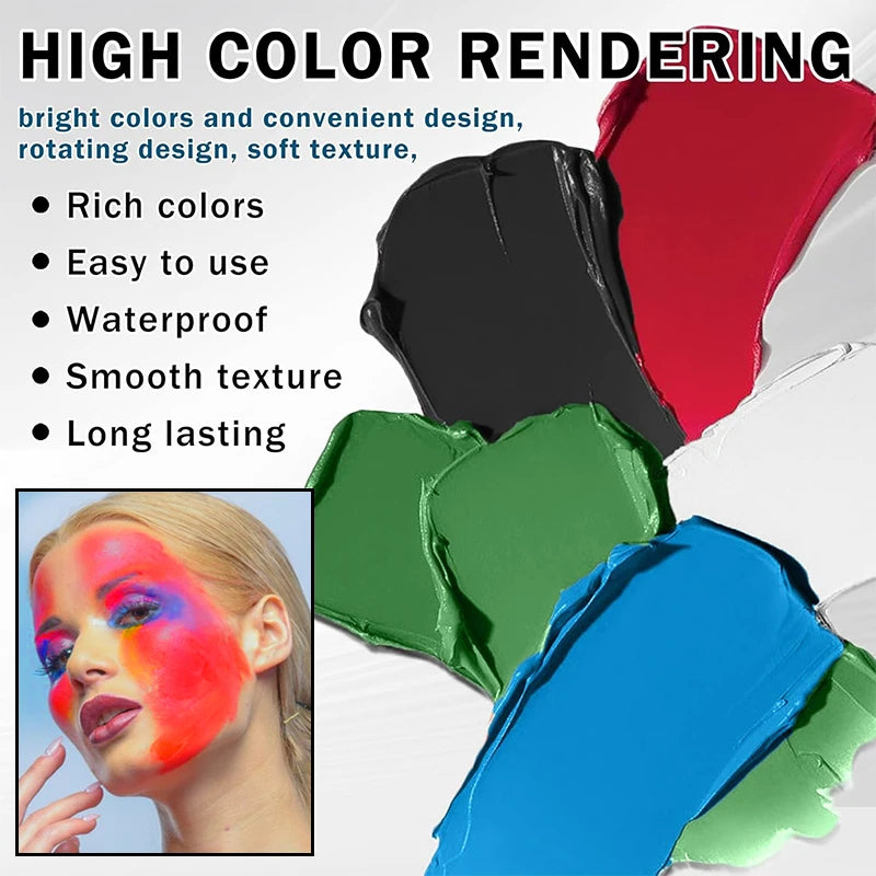 Halloween Foundation Cream Cosplay White Concealer Make-Up Body Paint Stick Party Long-lasting Non-Toxic Oil Based Face Makeup