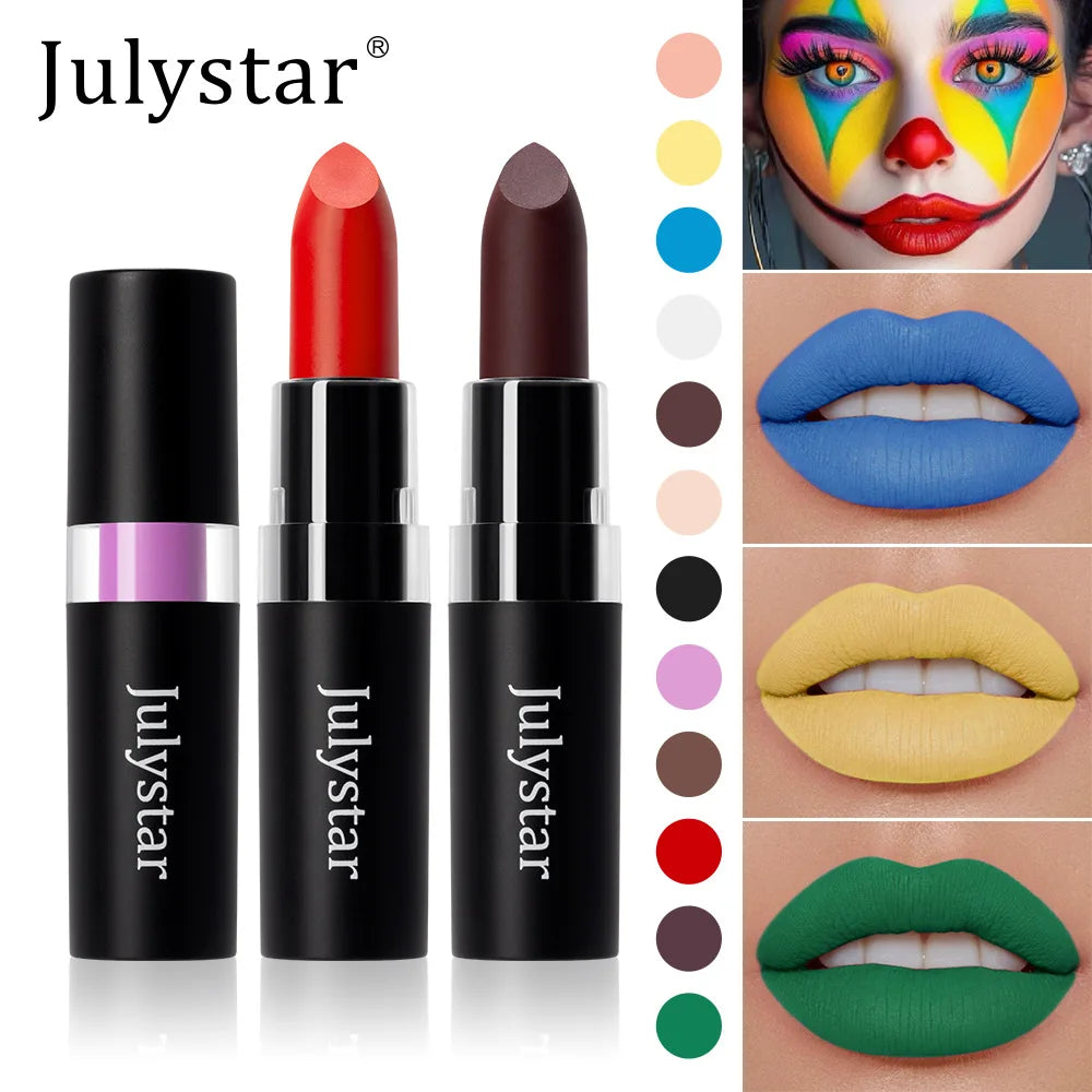 12 Color Halloween Makeup Kit, Face Body Paint & Matte Lipstick, Cruelty Free Lip Palette for Halloween Party Cosplay Costume