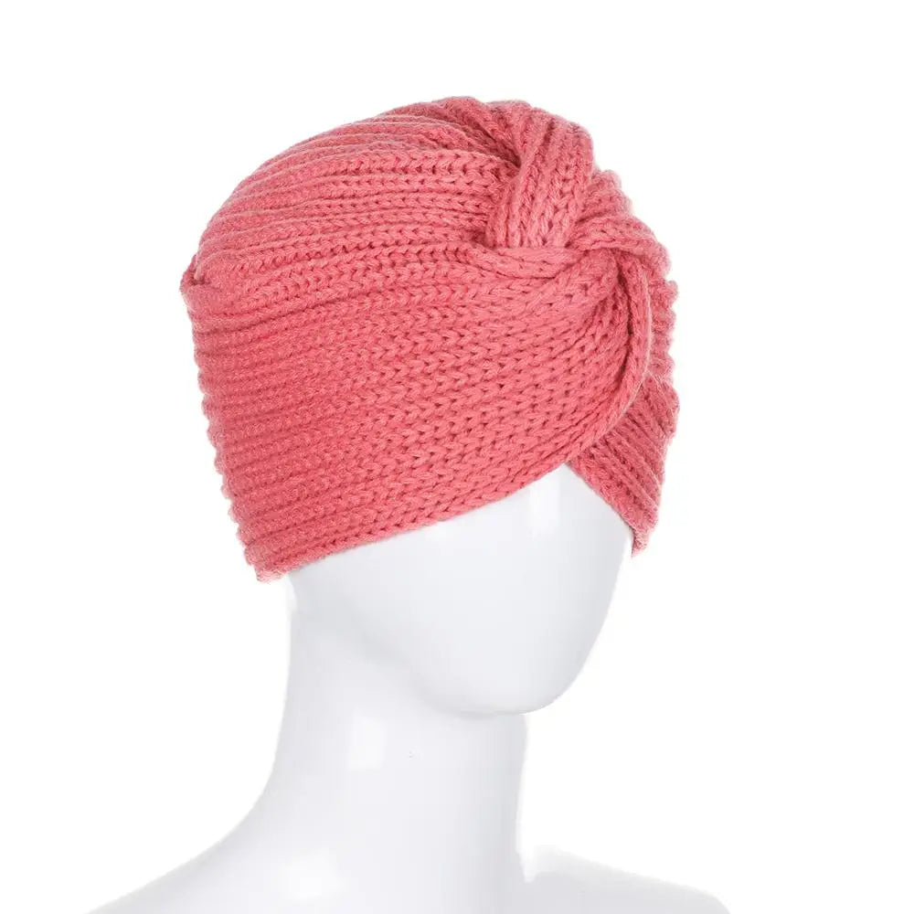 Autumn Winter Knitted Hair Accessories Croceht Beanies Twist Headwrap Hat Ladies Turban Women Felt Hat Head Wrap Caps