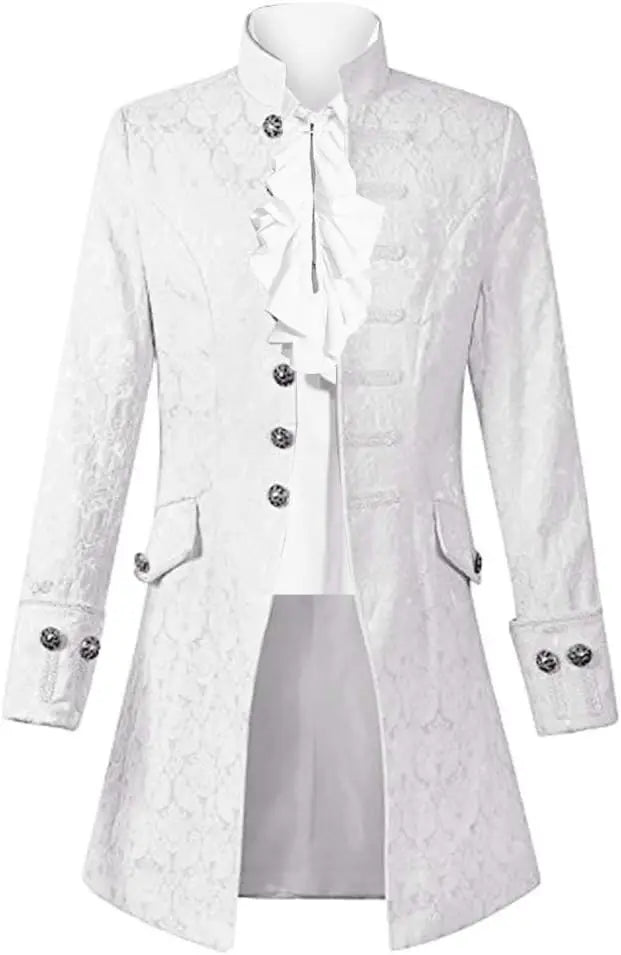 Mens Steampunk Medieval Jacket Pirate Viking Renaissance Costume Formal Tailcoat Gothic Victorian Halloween Tuxedo Coats