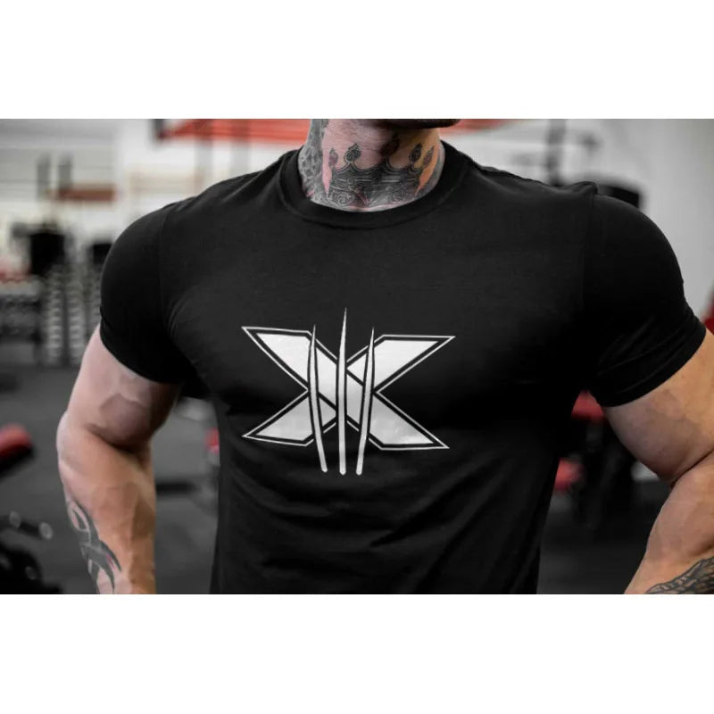 Tshirt for Men Bodybuilding  Graphic T Shirts Workout Fitness Men Clothing Short Sleeve Shirt Street Wear