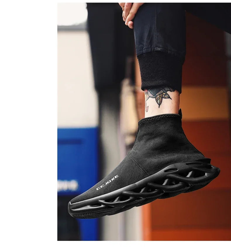 Socks Shoes for Men Black Sneakers Light Breathable Men Runing Shoes Outdoor Platform High Top Men Shoes New Unisex Sport Shoe