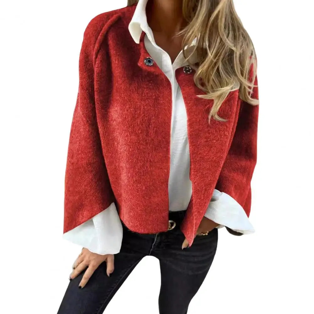Loose-fitting Women Jacket Cozy Winter Women's Fleece Cardigan with Windproof Technology Stylish Outdoor Coat for Maximum Heat