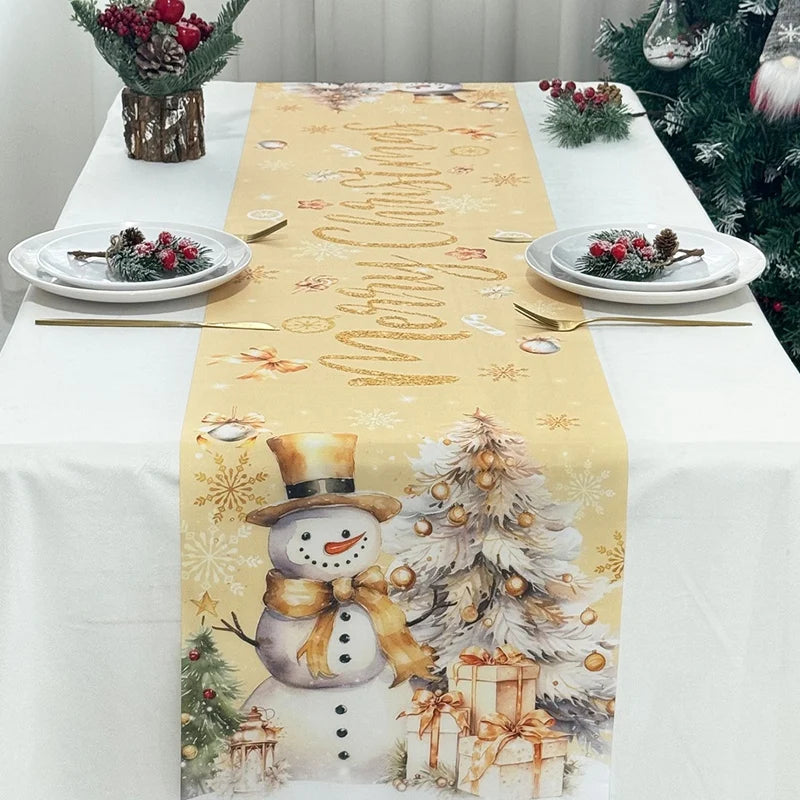 Christmas Table Runner Merry Christmas Decoration for Home Xmas Party Decor 2025 Navidad Notal Noel Ornament Happy New Year 2026