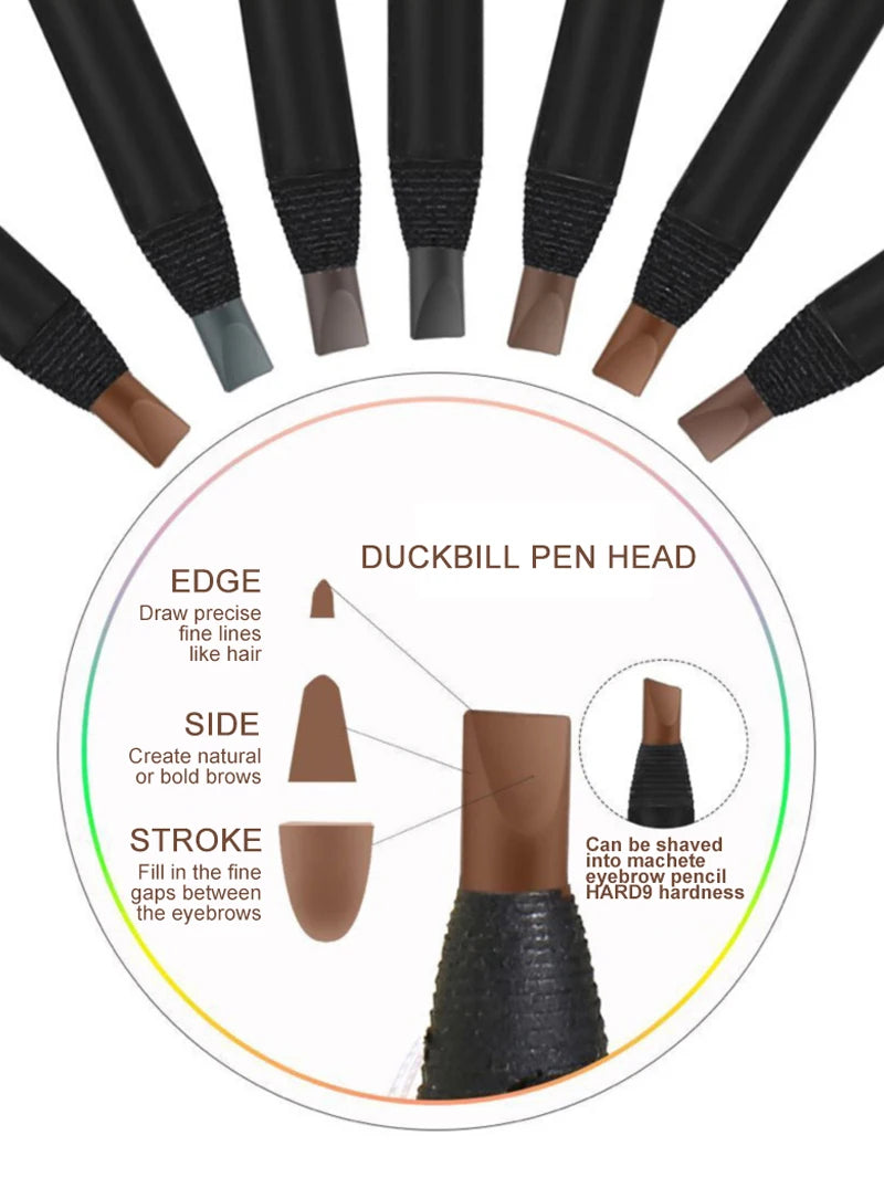 1PC Eyebrow Pencil Waterproof Microblading Eyebrow Pen Tint Tattoo Eyebrows Makeup 6 Colors Natural Long Lasting Eye Brow Pencil