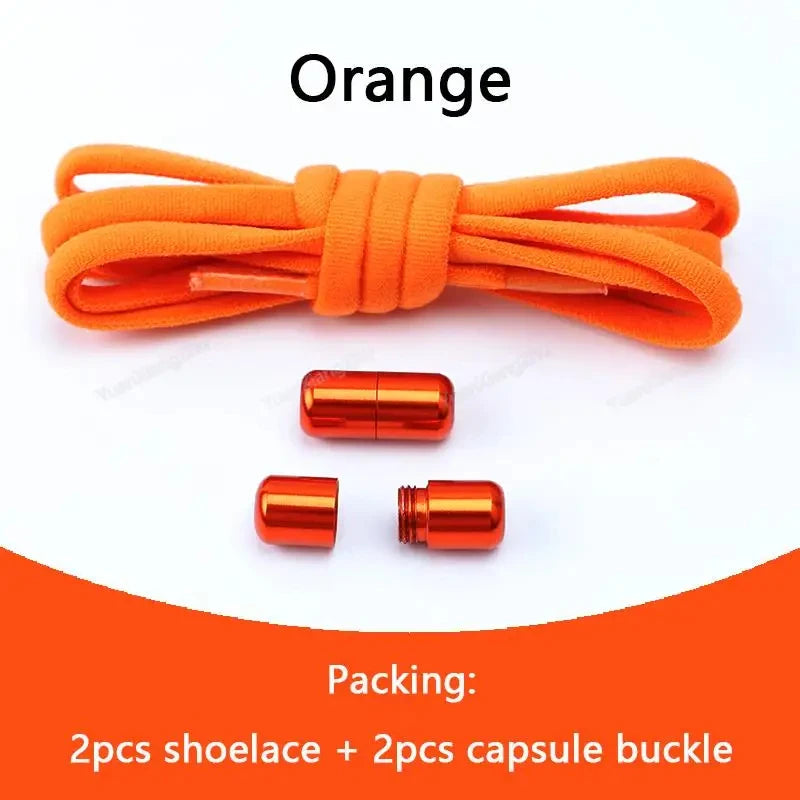 No Tie Shoelaces Semicircle Elastic Shoe Laces For Kids and Adult Sneakers Shoelace Quick Lazy Metal Lock Laces Shoe Strings