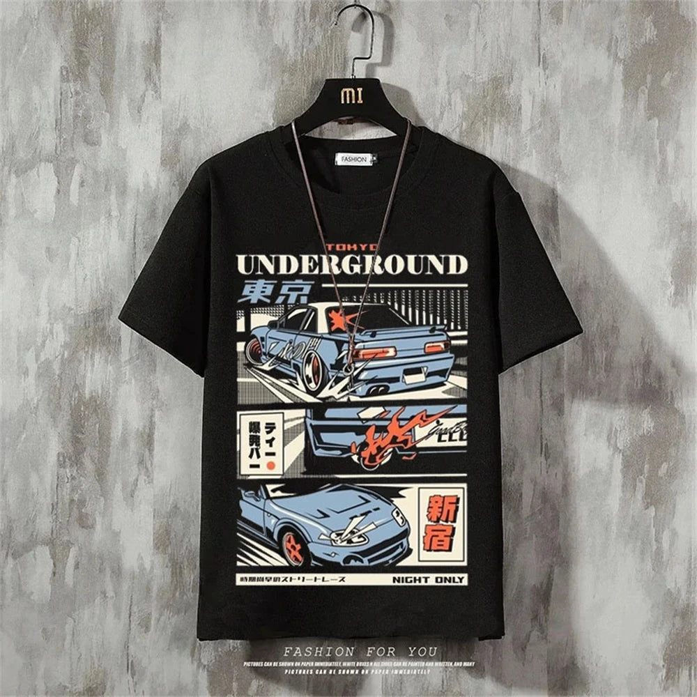 Anime Men's T-Shirt Retro Street Short Sleeved T Shirt For Men Casual 3d Print Summer Top Breathable Loose Men's Clothing