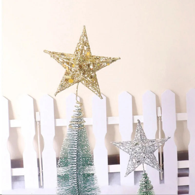Christmas Tree Top Star Retro Traditional Star Decoration Diy Christmas Tree Top Decoration Durable Led String Lights Home Decor