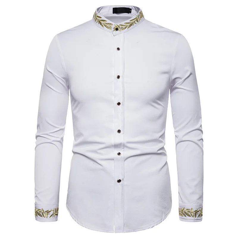 2025 Men's Summer Casual Long Sleeve Shirts Slim Fit Turn Down Collar Shirts Formal Office Business Shirts for Men Tops Big Size