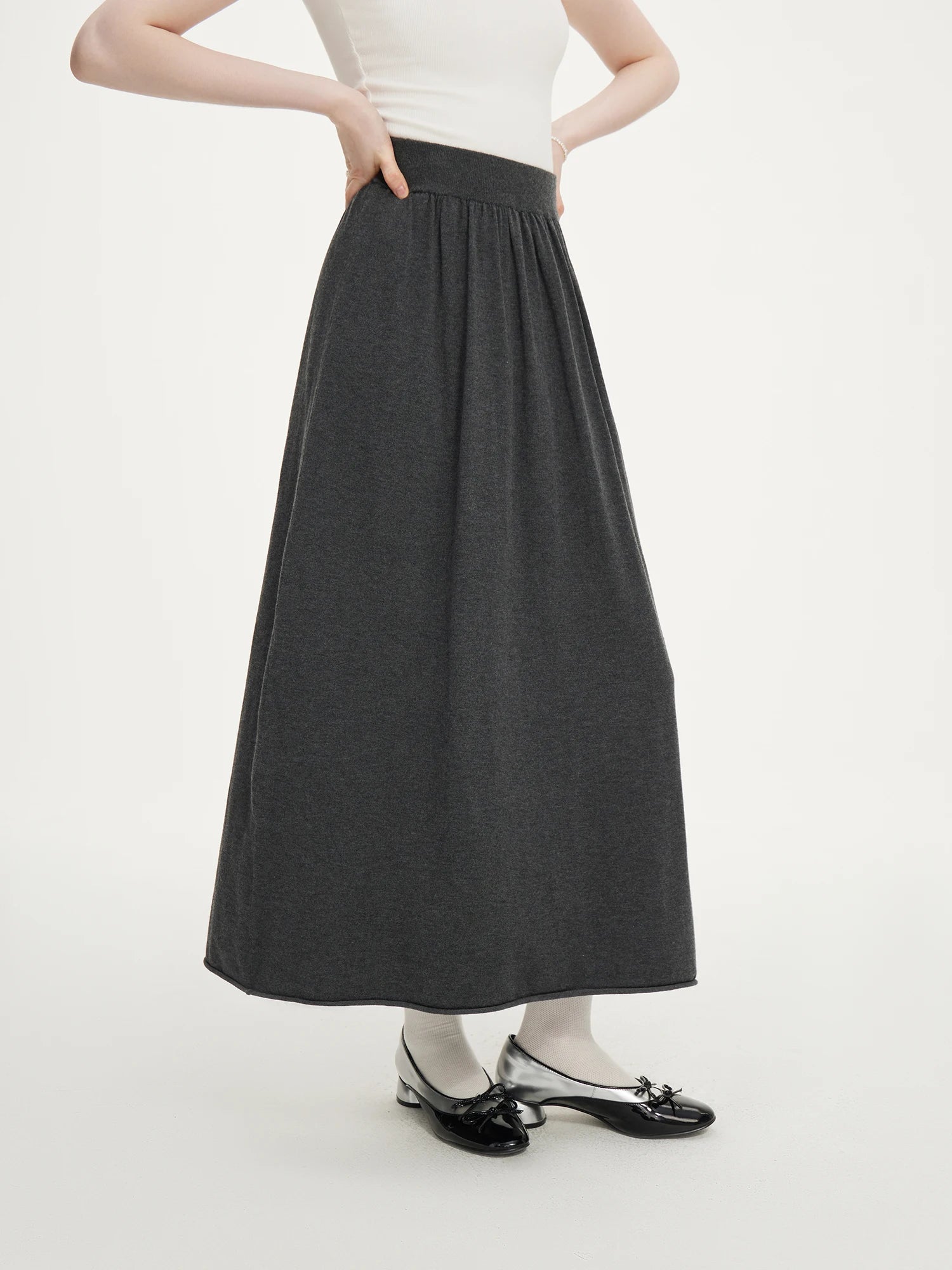 FSLE Wool Knitted Suit For Women 2024 Autumn New Elegant All-match Casual Top Skirts Female Two-pieces Suit 24FS13043 24FS13044