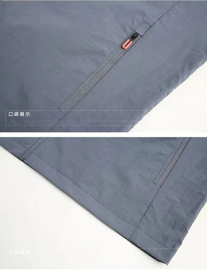 New Fashion Quick Drying Breathable Jacket for Man Loose Casual Stand Collar Coats Pocket Solid Outwears Sports Men's Clothing