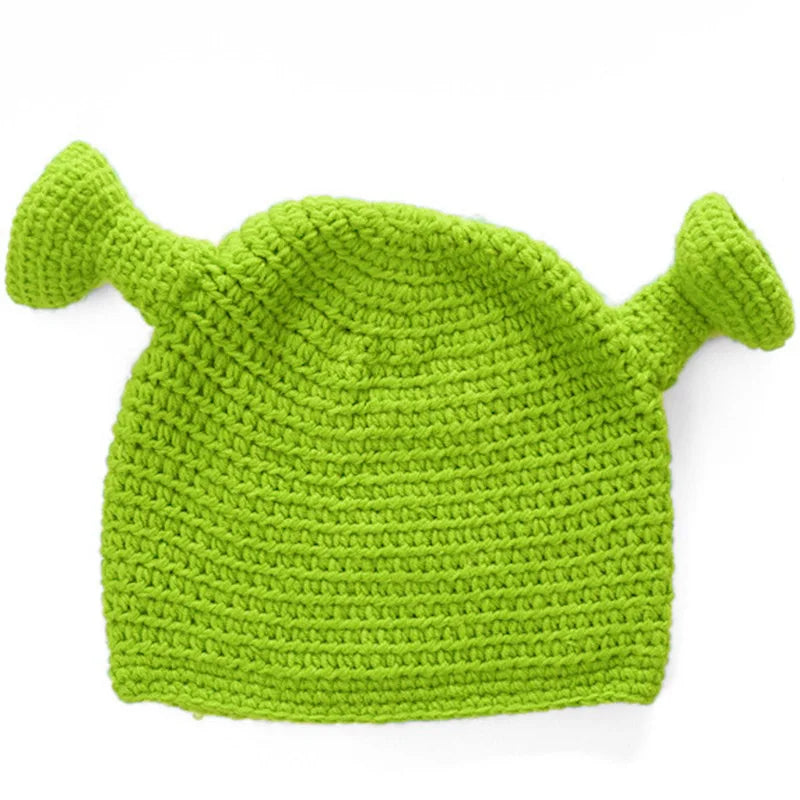 Winter Hats For Women Men Balaclava Monster Shrek Wool Hat Creative Funny Knitted Hat Pure Hand Winter Cap Men Hat