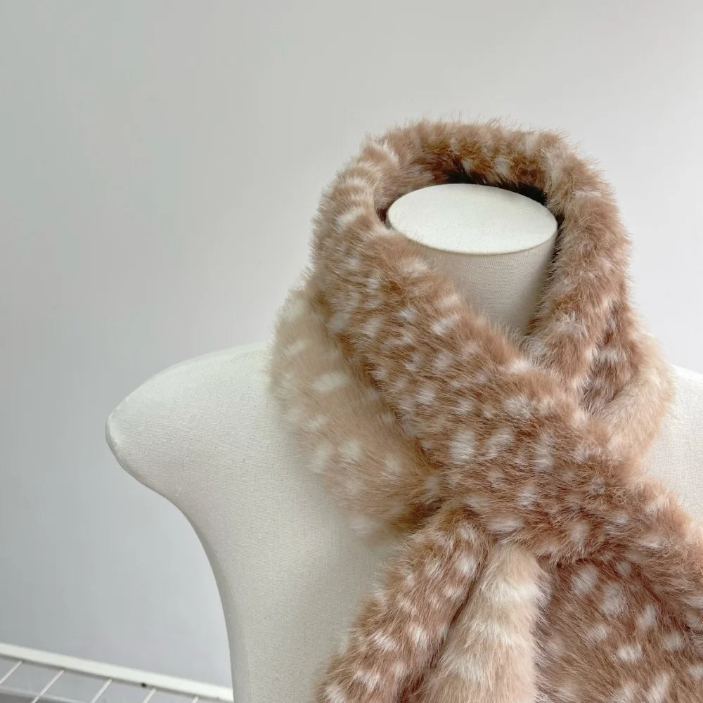 Winter Harajuku Elk Plush Scarf Christmas Gift Padded Warm Scarf Antlers Hairband Cosplay Cute New Year decoration Accessories