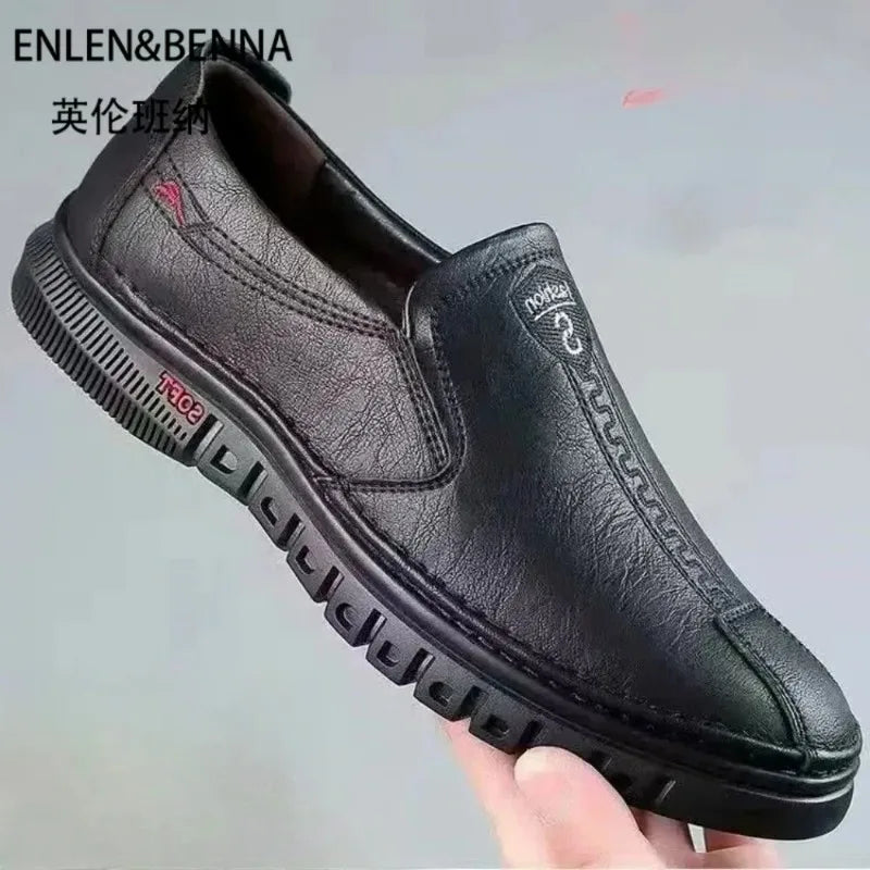 Men's shoes comfortable fashion synthetic leather shoes soft sole soft surface non-slip men's leather shoes