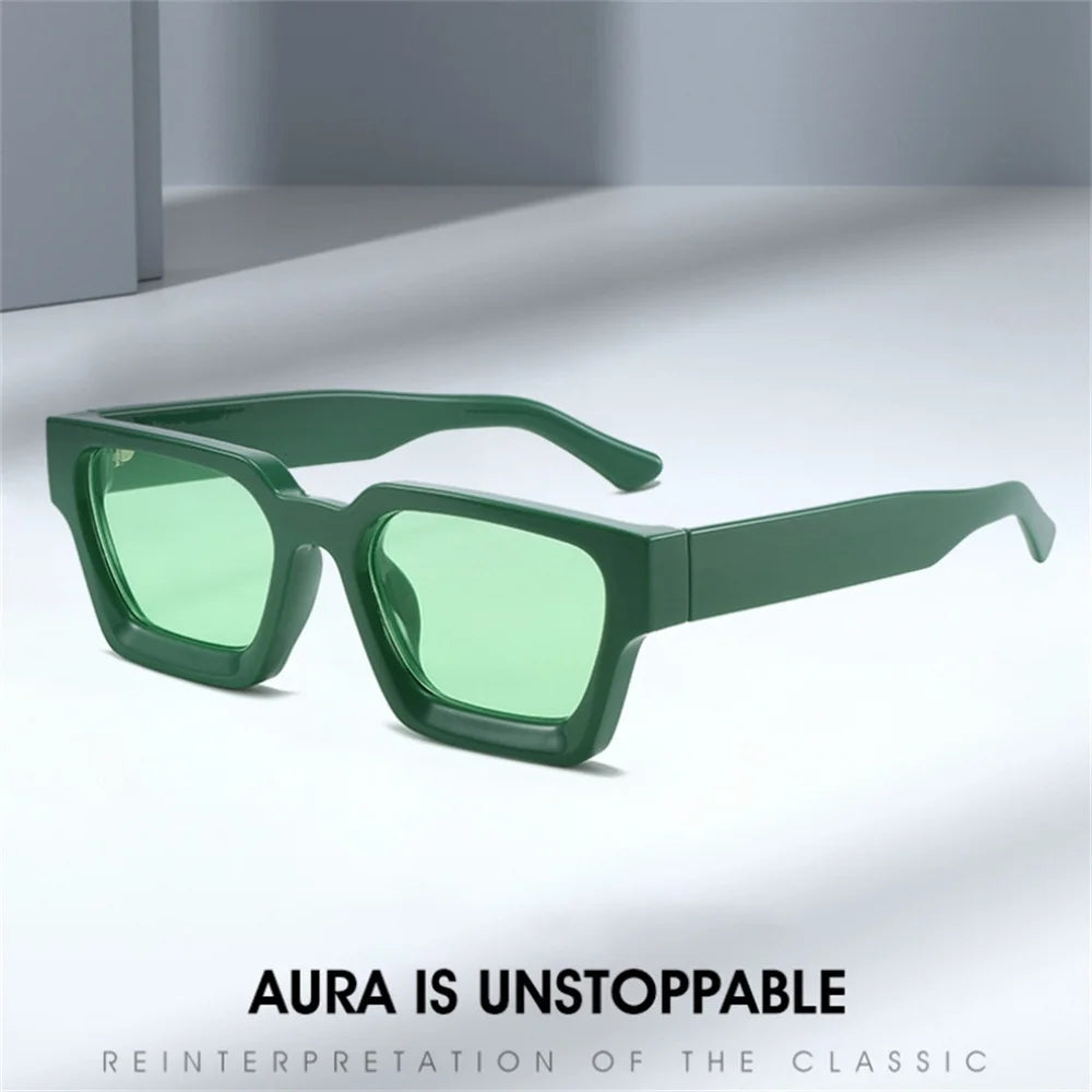 KLASSNUM Men Square Frame Sunglasses 2025 Luxury Brand Designer Sun Glasses Retro Trendy Shades UV400 Unisex Women Glasses New