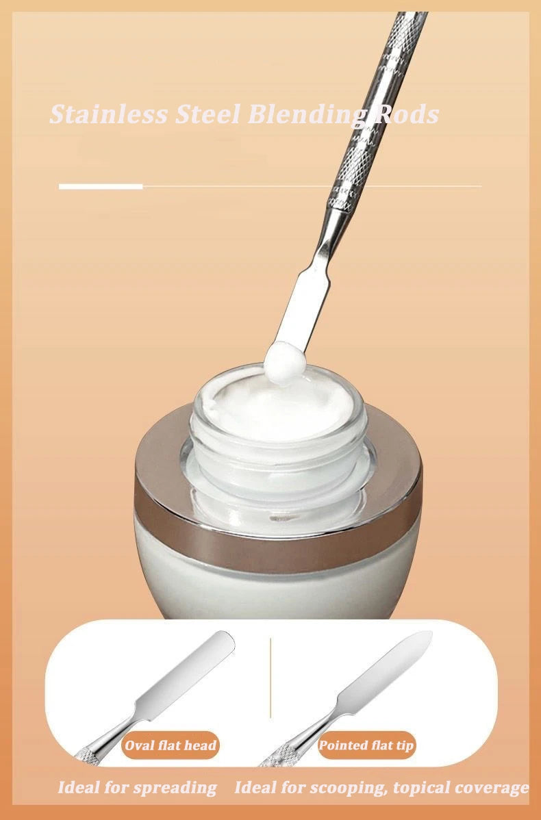 Makeup Mixing Palette Foundation Lipstick Eye Shadow Stainless Steel Mixer Palette with Spatula Mixing Stick Beauty Tools Nail-A