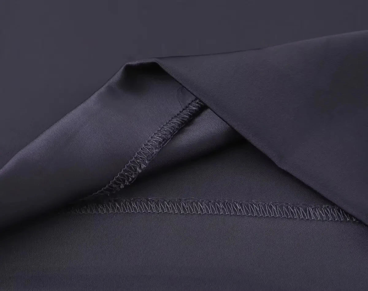 HH Elegant Solid Silk Texture Suit For Women Backless Lace Up Tube Top+High Waist Wide Leg Pants Women's Summer Fashion Set