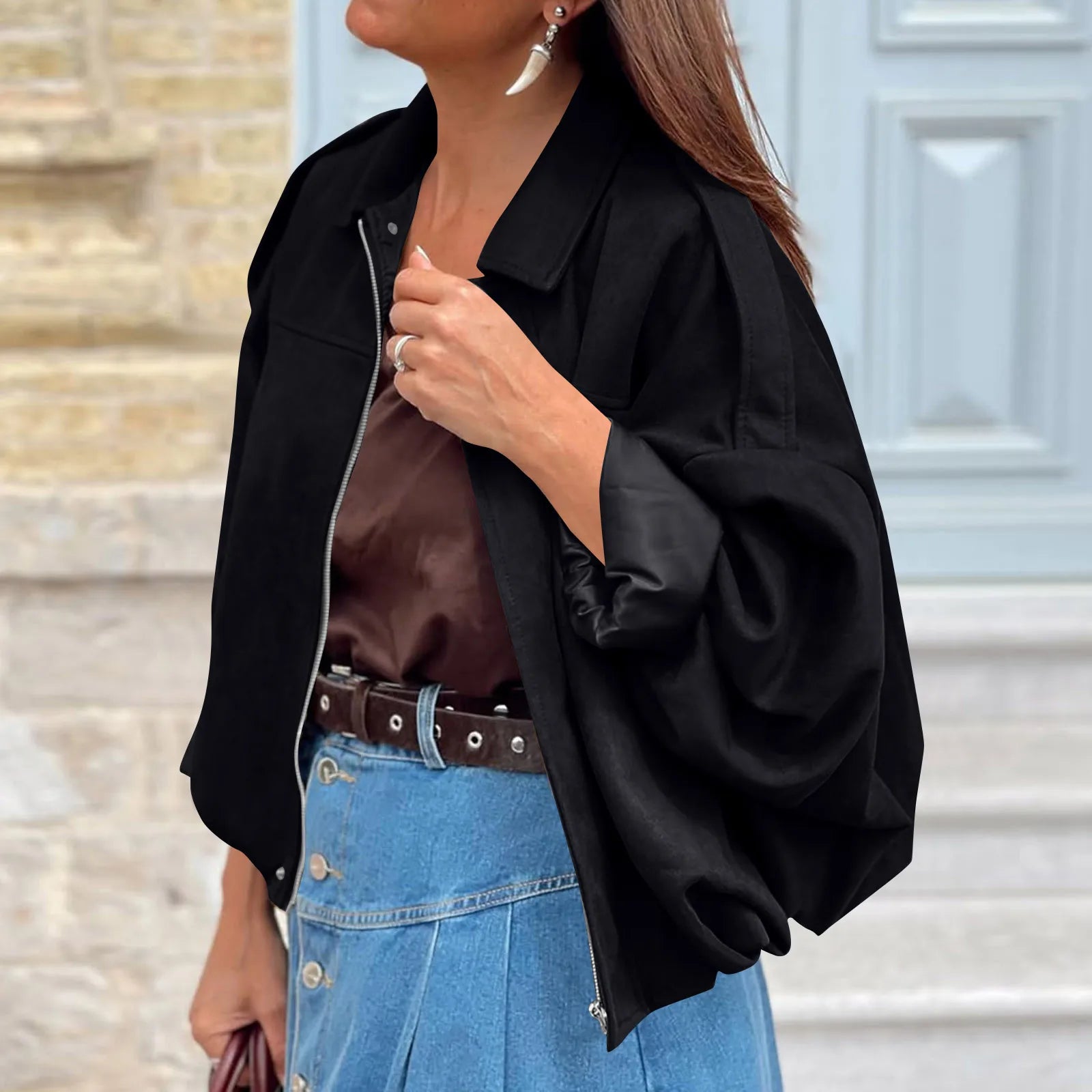 Women's Jackets Coat Fashion Turn-down Collar Long Sleeve Loose Coats Vintage Female Outerwear Chic Street Youth Jackets Tops