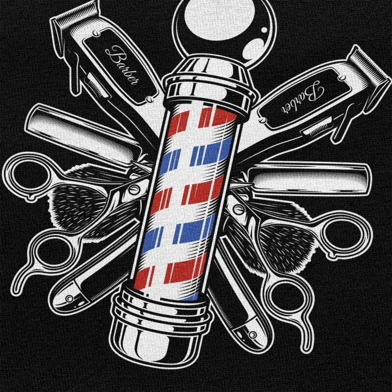 Custom Barber Shop Tshirts for Men Short Sleeve Casual T Shirt Cool Hairdresser Hairstylist T-shirts 100% Cotton Tee Gift