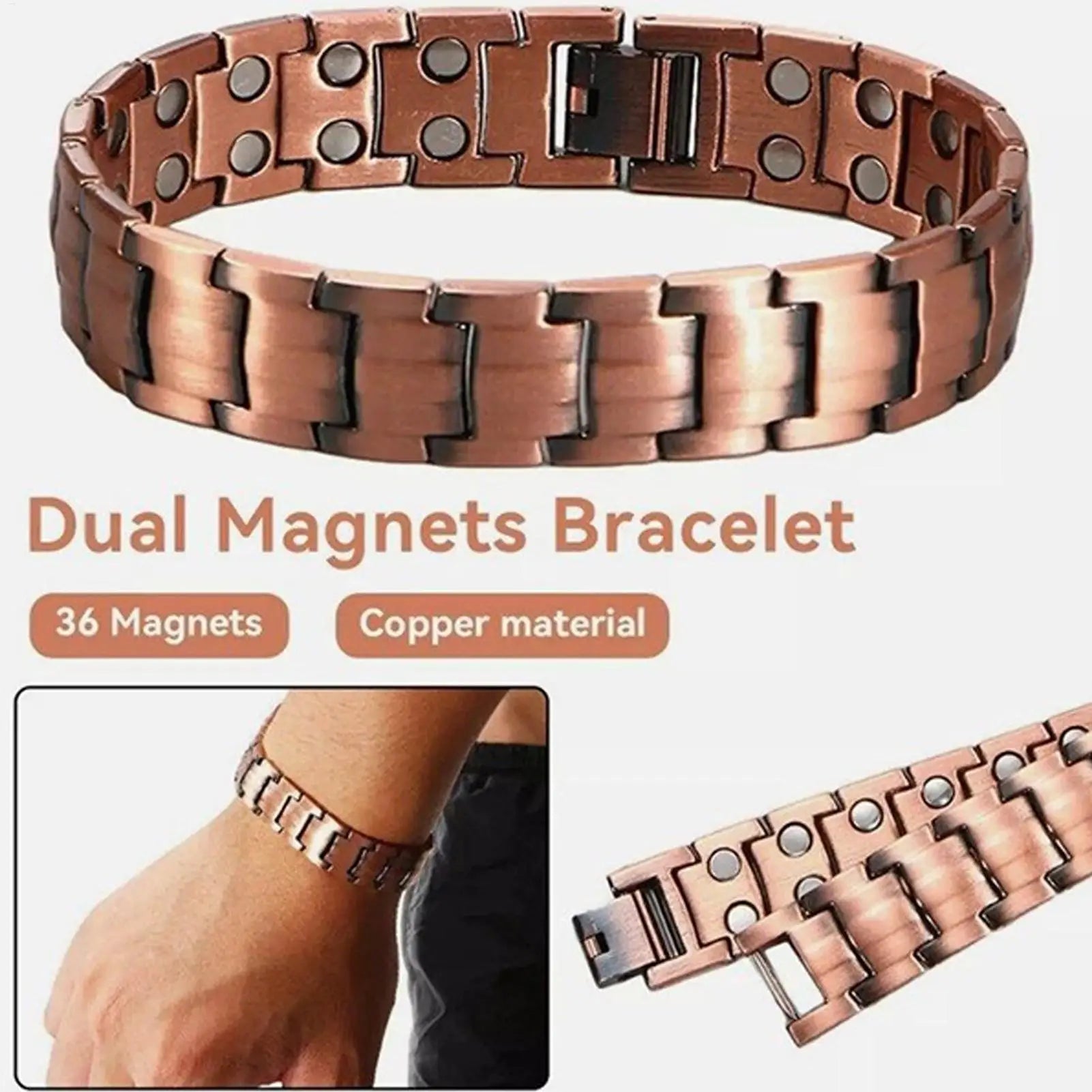 Magnetic Bracelets for Men Pure Copper Magnetic Bracelet Jewelry Jewelry Accessories for Running Sports Gym Fathers Outdoor