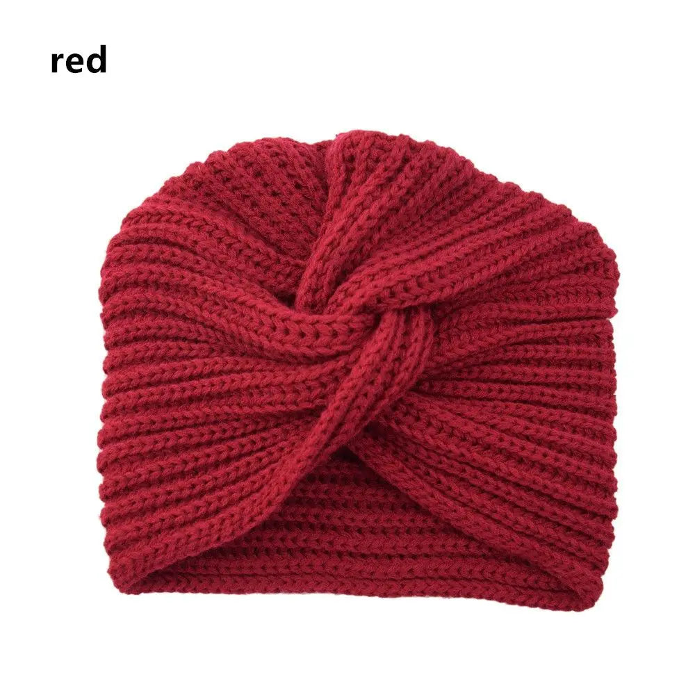 Autumn Winter Knitted Hair Accessories Croceht Beanies Twist Headwrap Hat Ladies Turban Women Felt Hat Head Wrap Caps