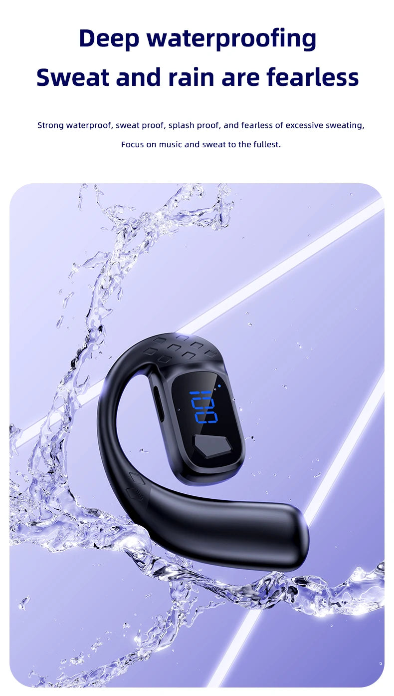 Digital Display Wireless Earphone New Bluetooth 5.4 Headset For Universal Phones Noise Cancelling Sports/Game/Drive Headphones