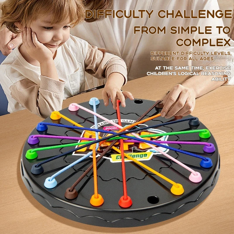 Kid Rope Knots Puzzle Board Game Color Line Twisted Connected Ropes  Table Game Parent Child Interactive Toy Birthday Present
