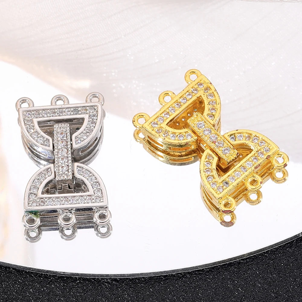 Juya 18K Gold Silver Plated Wedding Decorations Connect Fastener Closure Clasps Accessories For DIY Beads Pearls Jewelry Making