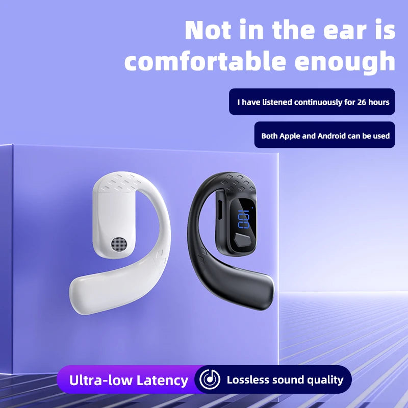 Digital Display Wireless Earphone New Bluetooth 5.4 Headset For Universal Phones Noise Cancelling Sports/Game/Drive Headphones