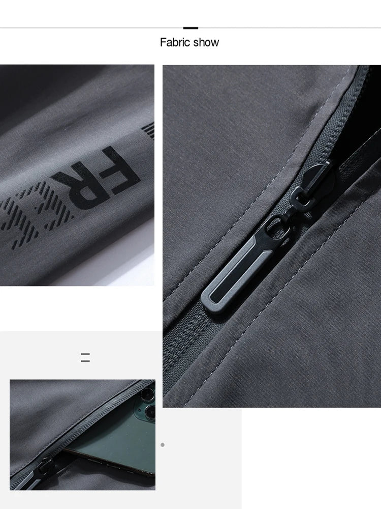 Business Jacket Men New Fashion Trend Spring Autumn Double-Sided Comfortable Jackets Versatile Stand Up Collar Workwear Coat Man