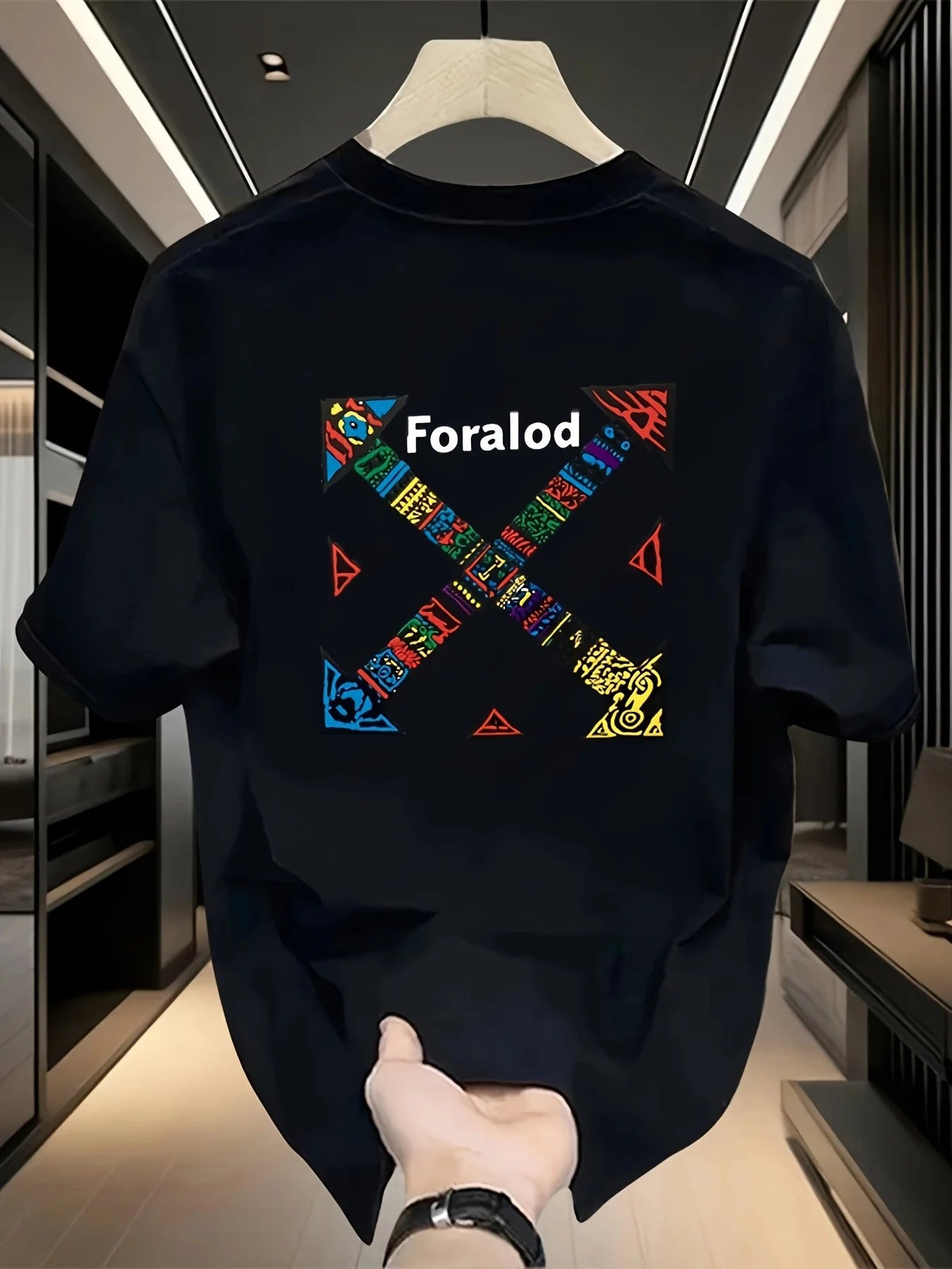 Men'S 100% Cotton Casual Short-Sleeve T-Shirt with a Round Neck, Trendy Design, Versatile for Summer, Featuring Print Patterns.