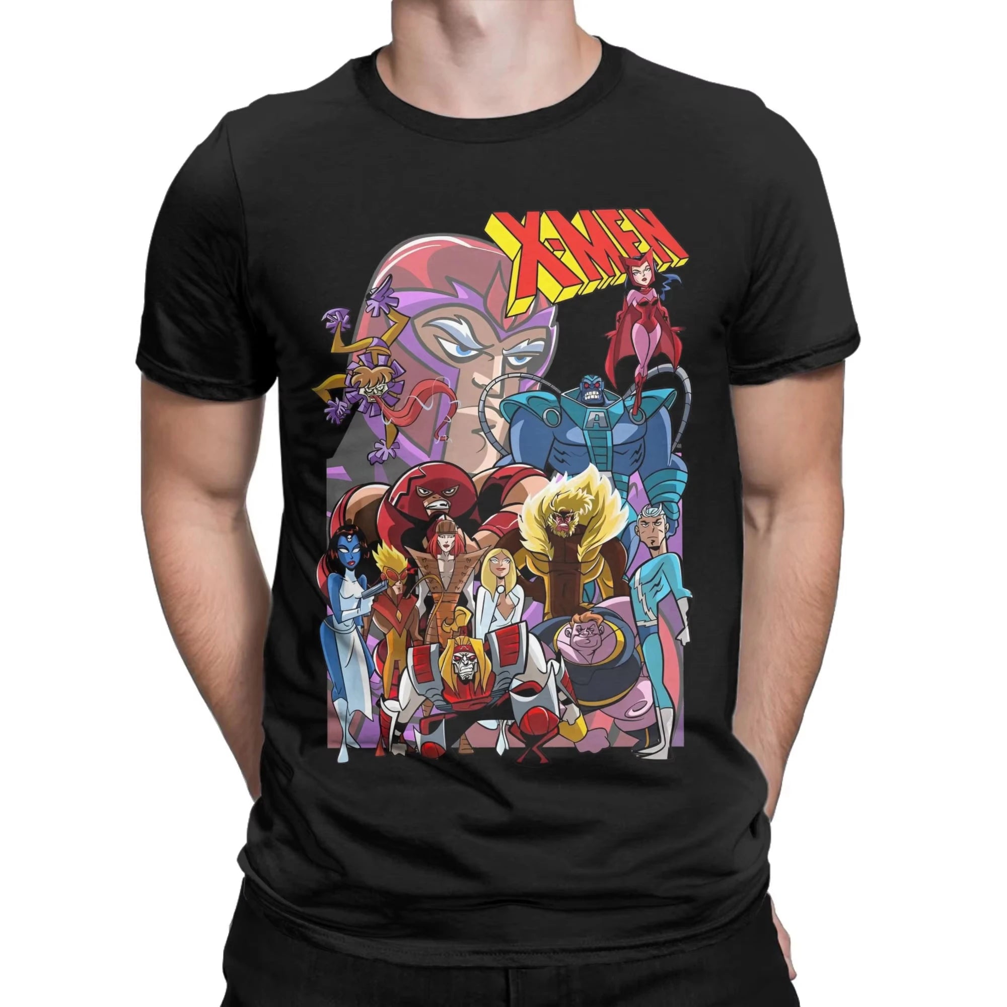 Men X-Men Wolverine T Shirts Xmen Group 100% Cotton Tops Funny Short Sleeve Crew Neck Tees Original T-Shirt Unisex Fashion