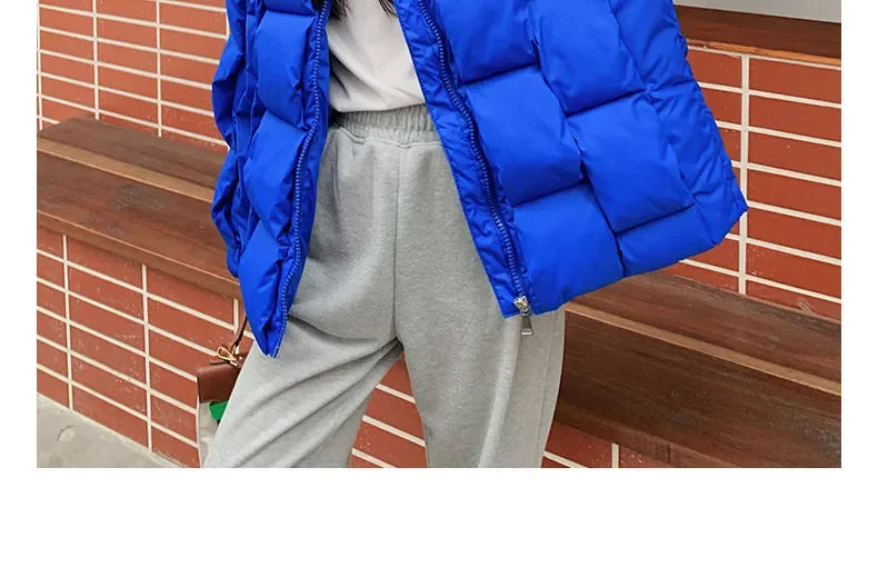 Winter Jacket for Women Three-dimensional Plaid Woven Fashion Coat Solid High Street Warm and Thick 2023 Winter New Down Jacket