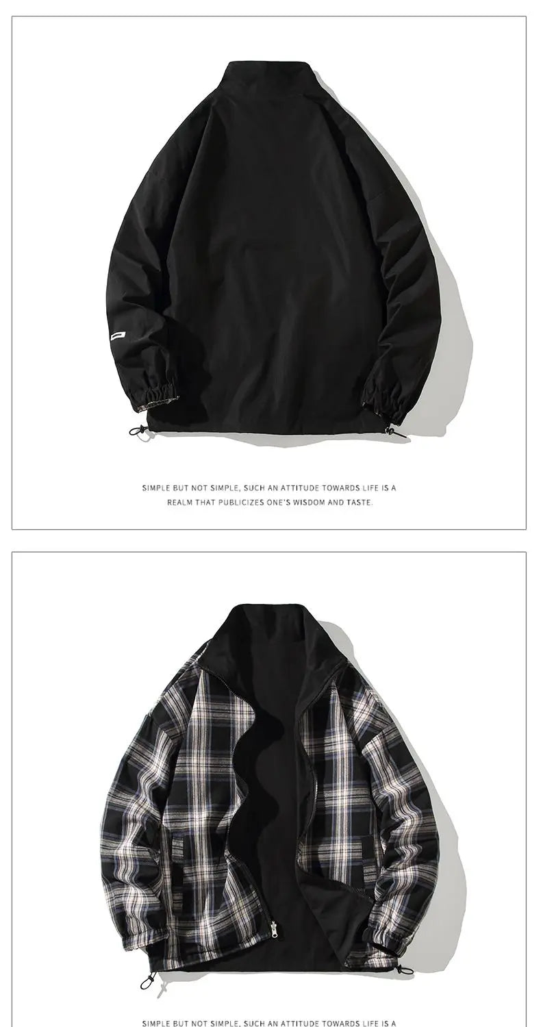 Bomber Jackets Women American Retro Chic High Street Casual Coats Reversible Turn-down Collar Fashion Newly Autumn Simple Loose