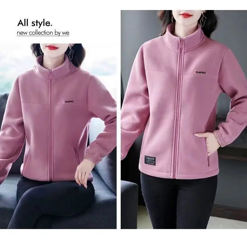 Fleece Jacket Women Can Be Worn In Autumn and Winter Thickened Double-sided Fleece Polar Fleece Jacket