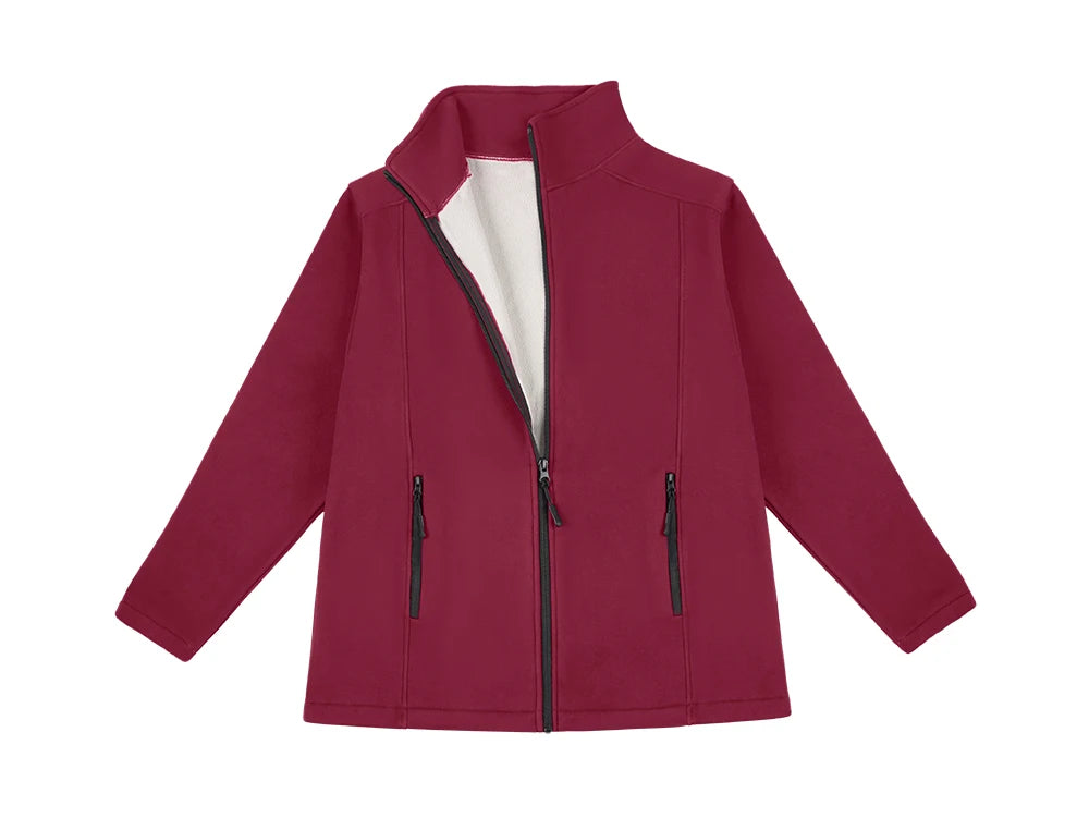 Women's Fleece Sweatshirt Hoodie Jacket Lapel Long Sleeve Zipper Soft Jacket Women Cropped Fashion Jackets Coats Outerwears