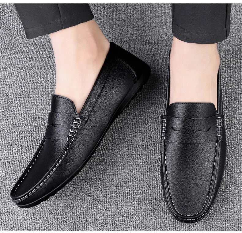 Shoes Men's 2025 Spring/Autumn New Casual Leather Shoes for Driving Flat Bottomed Man Shoes  Designer Loafers Men