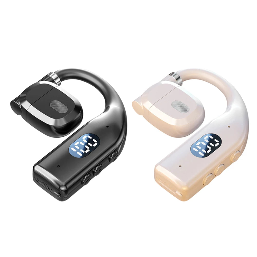 LED Single Earphones Long Standby Business Headphones Waterproof Mono Headset Outdoor Call Bluetooth 5.3 Wireless Earbuds