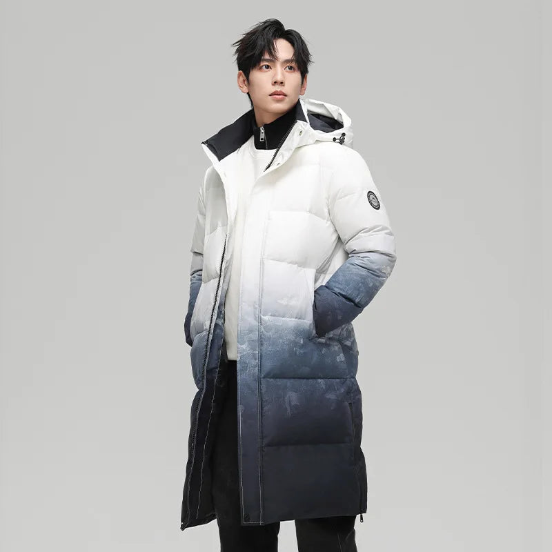Canada Fashion Winter Jackets for Man Down Parka Coat Man White Goose Down Jacket Hooded Warm Thick Long Puffer Jacket HXY252