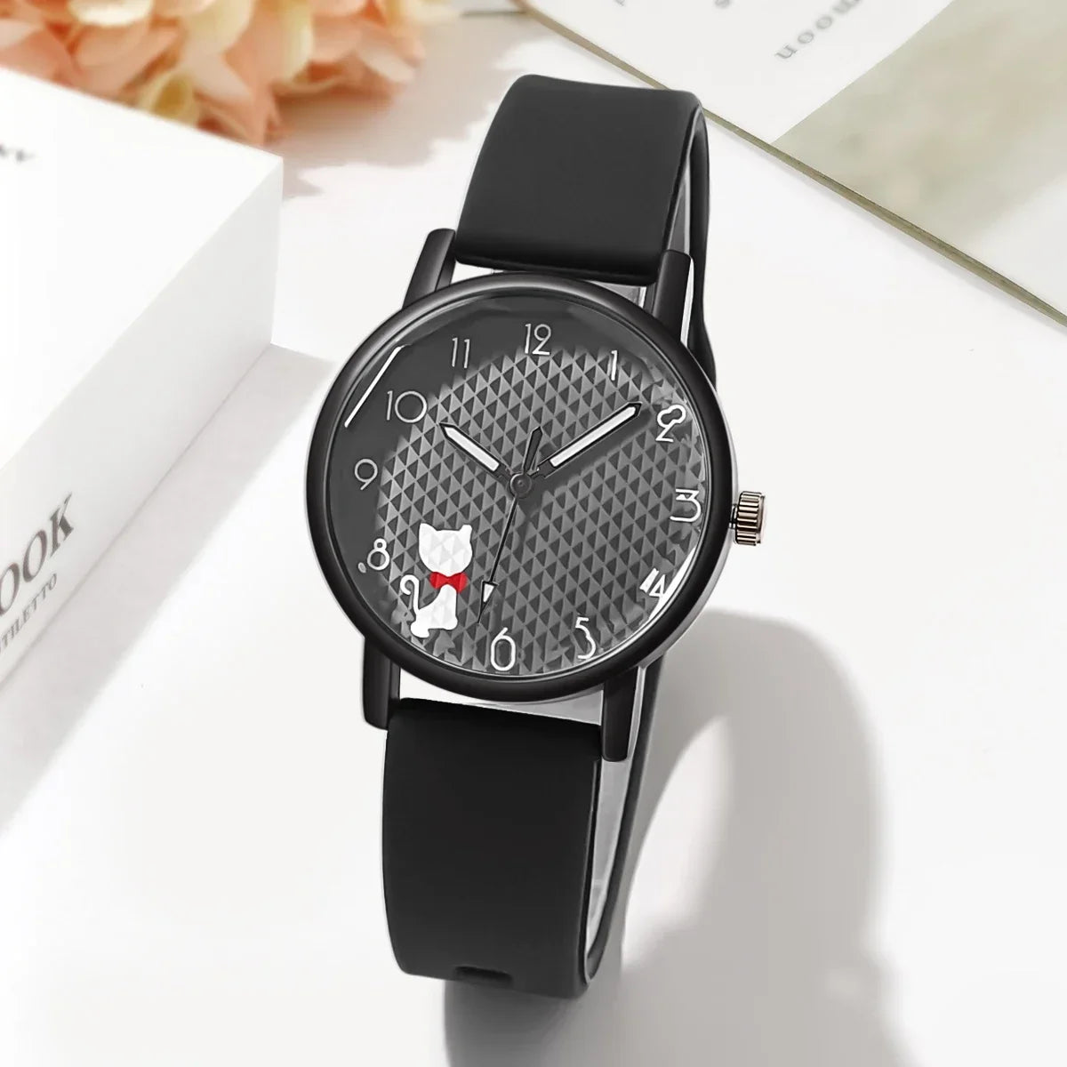 Women Watch Cute Cat Casual Wristwatch Quartz Watches for Women Clock Student Ladies Silicone Strap Watches Gift Reloj Mujer