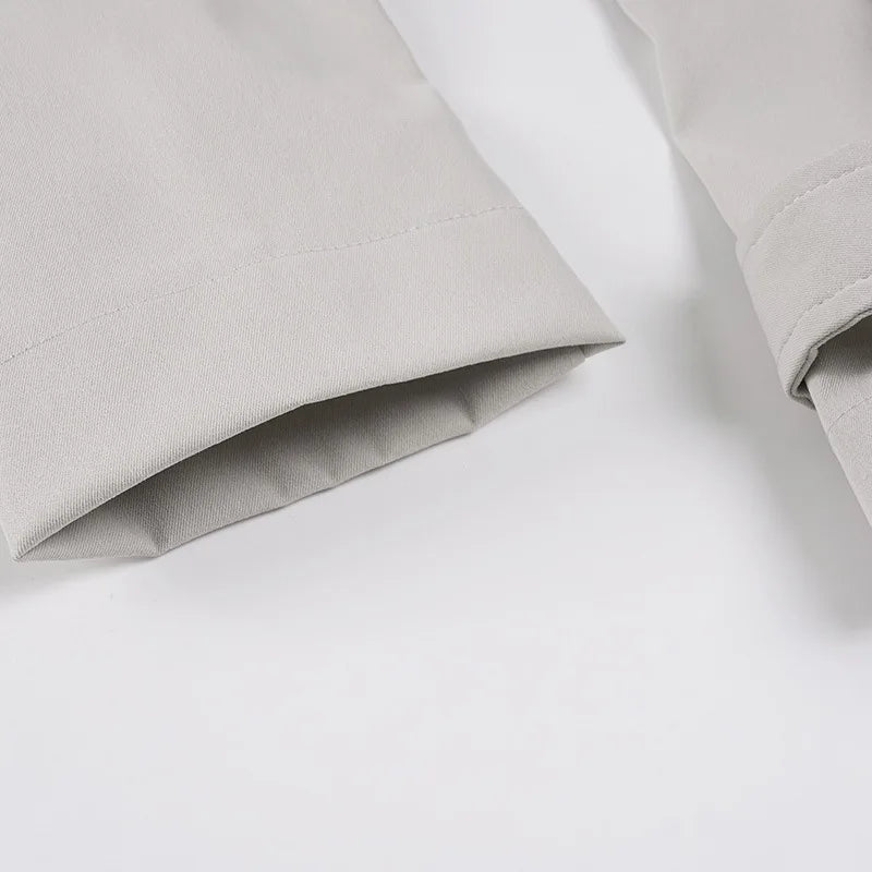 Women Jacket Pocketd Long Sleeve dCasual Zipper Coats Slim Fit Turn Down Collar Solid Outwear Elegant Lady Autumn