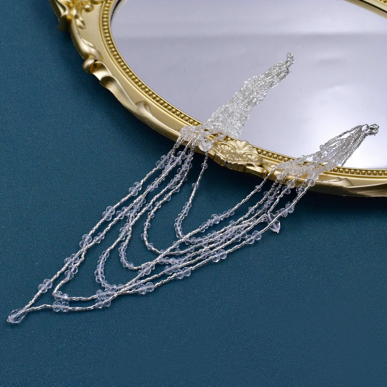 Jewelry Bride Wedding Accessories Crystal Tassel Pendant Necklace Women's Bolero Shawl Dress Shoulder Decoration SG04