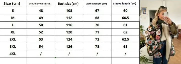 Printed Women's Jacket Autumn Quilted Double-sided Cotton Jacket Cardigan Long-sleeved Cashmere Jacket Elegant Women Streetwear