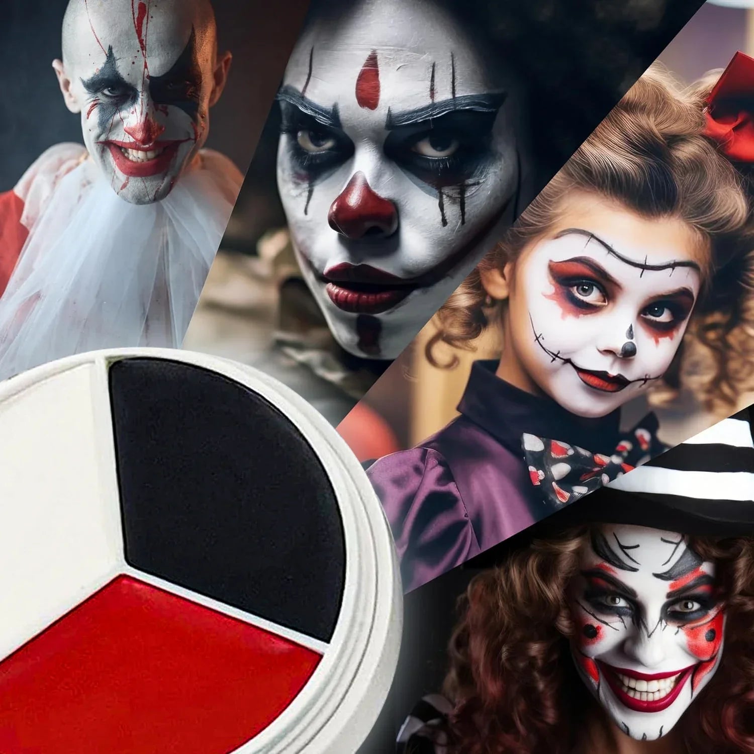 Halloween Makeup Palette Face Body Paint Makeup Wheel White Black Red Waterproof Zombie Skeleton Cosplay Makeup Face Painting